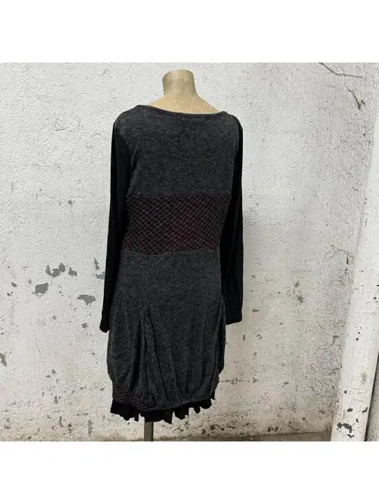 NWT Vintage Y2K C’fait Pour Vous Paris Technical Mixed-Media Dress - Picture 6 of 8